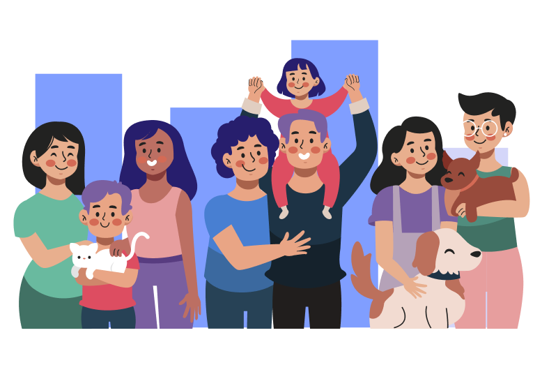 Ilustração família Hapvida