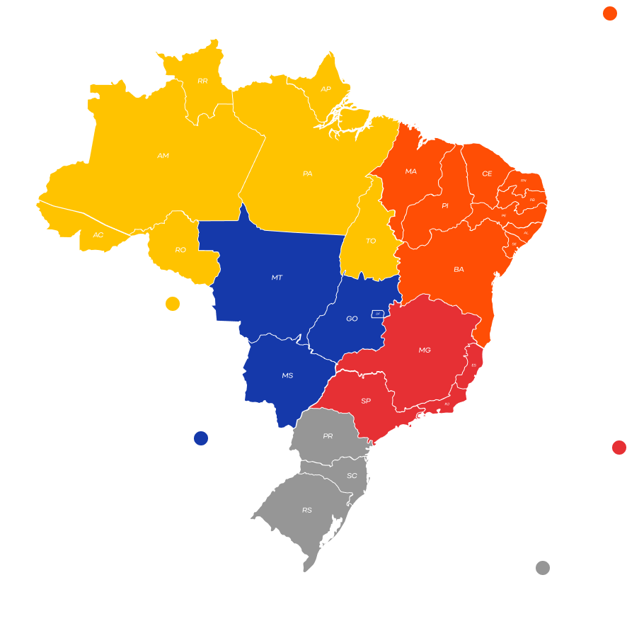 Mapa com cobertura Hapvida
